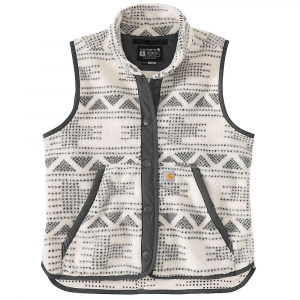 Carhartt Women’s Relaxed Fit Fleece Snap-Front Vest – 3X – Malt Geo Aztec